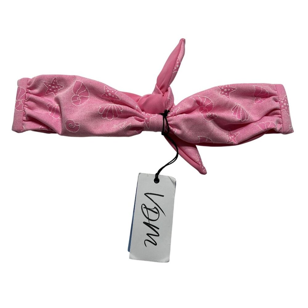 VDM The Label Bowie Mermaid Reversible Bandeau Bikini Top in Pink